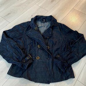 GAP Ruffle Denim Jacket Sz Large